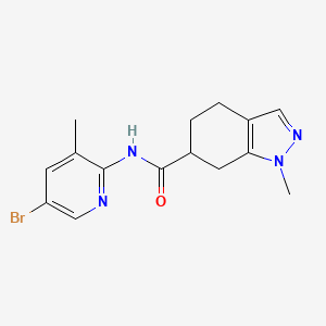 molecular formula C15H17BrN4O B7220216 N-(5-bromo-3-methylpyridin-2-yl)-1-methyl-4,5,6,7-tetrahydroindazole-6-carboxamide 