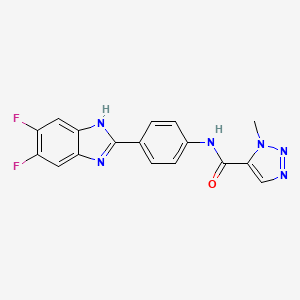 molecular formula C17H12F2N6O B7220234 N-[4-(5,6-difluoro-1H-benzimidazol-2-yl)phenyl]-3-methyltriazole-4-carboxamide 