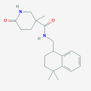 molecular formula C20H28N2O2 B7220276 N-[(4,4-dimethyl-2,3-dihydro-1H-naphthalen-1-yl)methyl]-3-methyl-6-oxopiperidine-3-carboxamide 