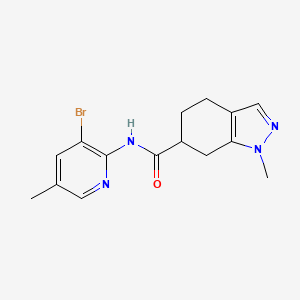molecular formula C15H17BrN4O B7220293 N-(3-bromo-5-methylpyridin-2-yl)-1-methyl-4,5,6,7-tetrahydroindazole-6-carboxamide 