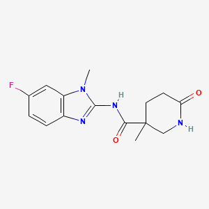 molecular formula C15H17FN4O2 B7220310 N-(6-fluoro-1-methylbenzimidazol-2-yl)-3-methyl-6-oxopiperidine-3-carboxamide 