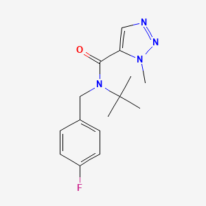 molecular formula C15H19FN4O B7220318 N-tert-butyl-N-[(4-fluorophenyl)methyl]-3-methyltriazole-4-carboxamide 
