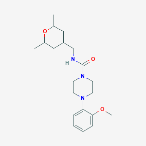 molecular formula C20H31N3O3 B7220363 N-[(2,6-dimethyloxan-4-yl)methyl]-4-(2-methoxyphenyl)piperazine-1-carboxamide 