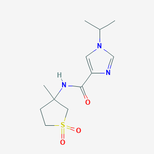 molecular formula C12H19N3O3S B7220498 N-(3-methyl-1,1-dioxothiolan-3-yl)-1-propan-2-ylimidazole-4-carboxamide 