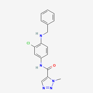 molecular formula C17H16ClN5O B7220514 N-[4-(benzylamino)-3-chlorophenyl]-3-methyltriazole-4-carboxamide 