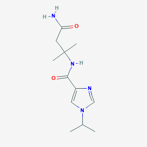 molecular formula C12H20N4O2 B7220639 N-(4-amino-2-methyl-4-oxobutan-2-yl)-1-propan-2-ylimidazole-4-carboxamide 