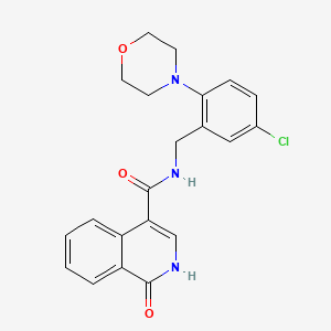 molecular formula C21H20ClN3O3 B7220693 N-[(5-chloro-2-morpholin-4-ylphenyl)methyl]-1-oxo-2H-isoquinoline-4-carboxamide 