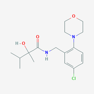 molecular formula C17H25ClN2O3 B7220694 N-[(5-chloro-2-morpholin-4-ylphenyl)methyl]-2-hydroxy-2,3-dimethylbutanamide 