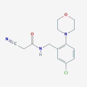 molecular formula C14H16ClN3O2 B7220717 N-[(5-chloro-2-morpholin-4-ylphenyl)methyl]-2-cyanoacetamide 