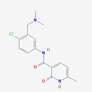 molecular formula C16H18ClN3O2 B7220747 N-[4-chloro-3-[(dimethylamino)methyl]phenyl]-6-methyl-2-oxo-1H-pyridine-3-carboxamide 