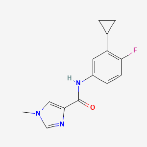 molecular formula C14H14FN3O B7220763 N-(3-cyclopropyl-4-fluorophenyl)-1-methylimidazole-4-carboxamide 