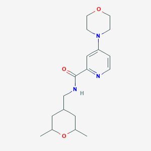 molecular formula C18H27N3O3 B7220772 N-[(2,6-dimethyloxan-4-yl)methyl]-4-morpholin-4-ylpyridine-2-carboxamide 