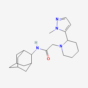 molecular formula C21H32N4O B7220862 N-(2-adamantyl)-2-[2-(2-methylpyrazol-3-yl)piperidin-1-yl]acetamide 
