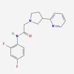 molecular formula C17H17F2N3O B7220881 N-(2,4-difluorophenyl)-2-(3-pyridin-2-ylpyrrolidin-1-yl)acetamide 