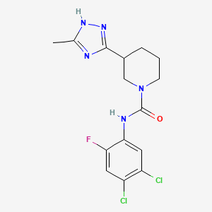 molecular formula C15H16Cl2FN5O B7220896 N-(4,5-dichloro-2-fluorophenyl)-3-(5-methyl-1H-1,2,4-triazol-3-yl)piperidine-1-carboxamide 