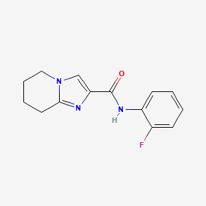 molecular formula C14H14FN3O B7220925 N-(2-fluorophenyl)-5,6,7,8-tetrahydroimidazo[1,2-a]pyridine-2-carboxamide 