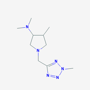 molecular formula C10H20N6 B7220978 N,N,4-trimethyl-1-[(2-methyltetrazol-5-yl)methyl]pyrrolidin-3-amine 