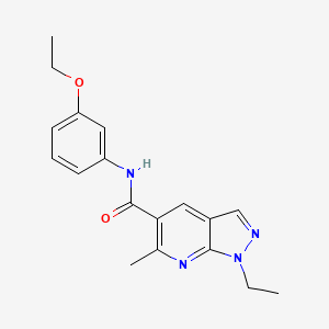 molecular formula C18H20N4O2 B7221006 N-(3-ethoxyphenyl)-1-ethyl-6-methylpyrazolo[3,4-b]pyridine-5-carboxamide 
