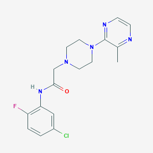 molecular formula C17H19ClFN5O B7221032 N-(5-chloro-2-fluorophenyl)-2-[4-(3-methylpyrazin-2-yl)piperazin-1-yl]acetamide 