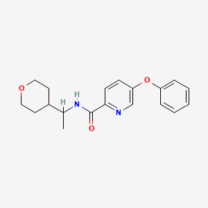 molecular formula C19H22N2O3 B7221084 N-[1-(oxan-4-yl)ethyl]-5-phenoxypyridine-2-carboxamide 