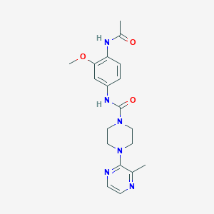 molecular formula C19H24N6O3 B7221149 N-(4-acetamido-3-methoxyphenyl)-4-(3-methylpyrazin-2-yl)piperazine-1-carboxamide 