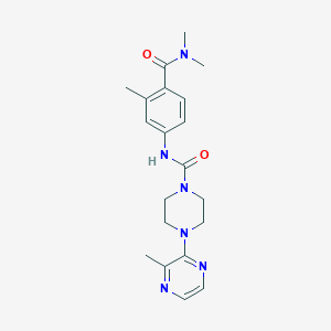 molecular formula C20H26N6O2 B7221153 N-[4-(dimethylcarbamoyl)-3-methylphenyl]-4-(3-methylpyrazin-2-yl)piperazine-1-carboxamide 