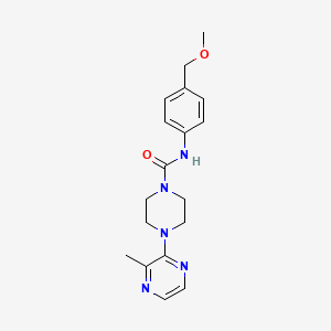molecular formula C18H23N5O2 B7221203 N-[4-(methoxymethyl)phenyl]-4-(3-methylpyrazin-2-yl)piperazine-1-carboxamide 
