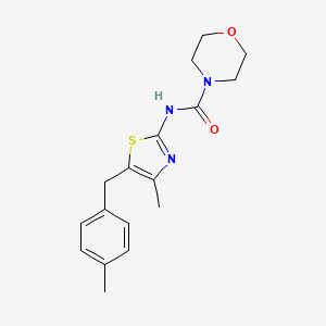 molecular formula C17H21N3O2S B7221257 N-[4-methyl-5-[(4-methylphenyl)methyl]-1,3-thiazol-2-yl]morpholine-4-carboxamide 