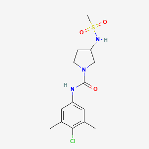 molecular formula C14H20ClN3O3S B7221302 N-(4-chloro-3,5-dimethylphenyl)-3-(methanesulfonamido)pyrrolidine-1-carboxamide 