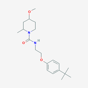 molecular formula C20H32N2O3 B7221332 N-[2-(4-tert-butylphenoxy)ethyl]-4-methoxy-2-methylpiperidine-1-carboxamide 