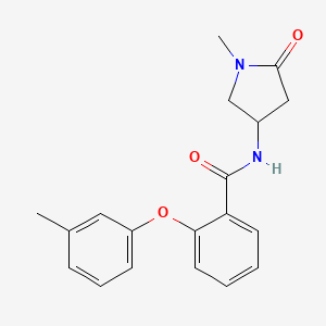 molecular formula C19H20N2O3 B7221373 N-(1-methyl-5-oxopyrrolidin-3-yl)-2-(3-methylphenoxy)benzamide 