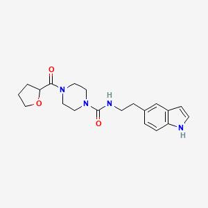 molecular formula C20H26N4O3 B7221426 N-[2-(1H-indol-5-yl)ethyl]-4-(oxolane-2-carbonyl)piperazine-1-carboxamide 
