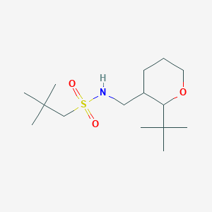 molecular formula C15H31NO3S B7221524 N-[(2-tert-butyloxan-3-yl)methyl]-2,2-dimethylpropane-1-sulfonamide 