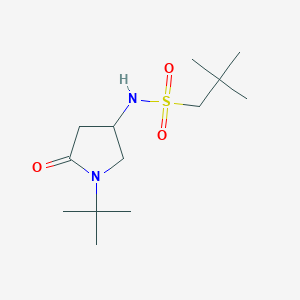 molecular formula C13H26N2O3S B7221530 N-(1-tert-butyl-5-oxopyrrolidin-3-yl)-2,2-dimethylpropane-1-sulfonamide 