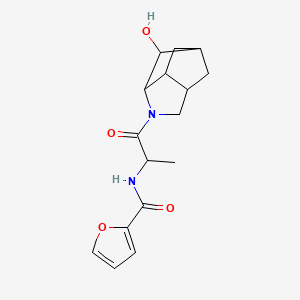 molecular formula C16H20N2O4 B7221561 N-[1-(2-hydroxy-4-azatricyclo[4.2.1.03,7]nonan-4-yl)-1-oxopropan-2-yl]furan-2-carboxamide 