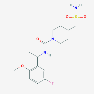 molecular formula C16H24FN3O4S B7221694 N-[1-(5-fluoro-2-methoxyphenyl)ethyl]-4-(sulfamoylmethyl)piperidine-1-carboxamide 