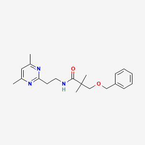molecular formula C20H27N3O2 B7221698 N-[2-(4,6-dimethylpyrimidin-2-yl)ethyl]-2,2-dimethyl-3-phenylmethoxypropanamide 