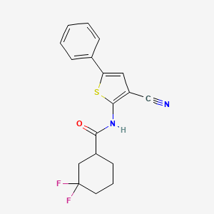 molecular formula C18H16F2N2OS B7221703 N-(3-cyano-5-phenylthiophen-2-yl)-3,3-difluorocyclohexane-1-carboxamide 