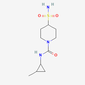 molecular formula C10H19N3O3S B7221708 N-(2-methylcyclopropyl)-4-sulfamoylpiperidine-1-carboxamide 