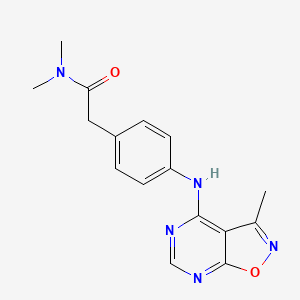 molecular formula C16H17N5O2 B7221735 N,N-dimethyl-2-[4-[(3-methyl-[1,2]oxazolo[5,4-d]pyrimidin-4-yl)amino]phenyl]acetamide 