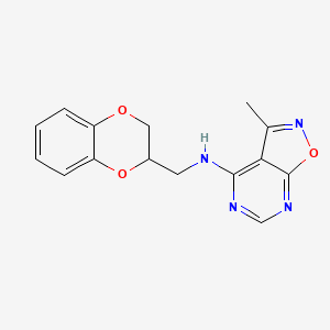 molecular formula C15H14N4O3 B7221757 N-(2,3-dihydro-1,4-benzodioxin-3-ylmethyl)-3-methyl-[1,2]oxazolo[5,4-d]pyrimidin-4-amine 