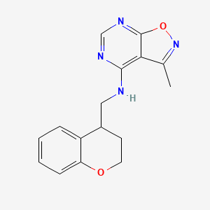 molecular formula C16H16N4O2 B7221766 N-(3,4-dihydro-2H-chromen-4-ylmethyl)-3-methyl-[1,2]oxazolo[5,4-d]pyrimidin-4-amine 