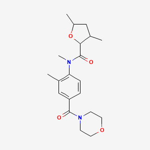 molecular formula C20H28N2O4 B7221829 N,3,5-trimethyl-N-[2-methyl-4-(morpholine-4-carbonyl)phenyl]oxolane-2-carboxamide 