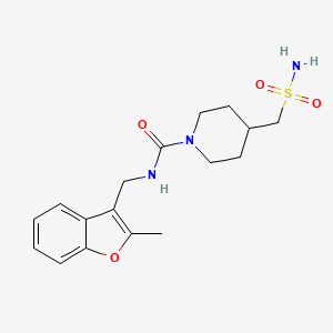 molecular formula C17H23N3O4S B7221841 N-[(2-methyl-1-benzofuran-3-yl)methyl]-4-(sulfamoylmethyl)piperidine-1-carboxamide 