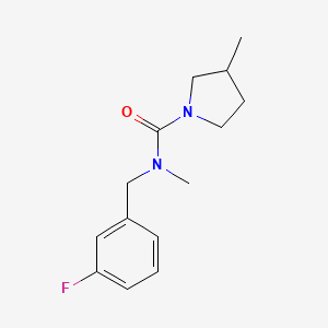 molecular formula C14H19FN2O B7221882 N-[(3-fluorophenyl)methyl]-N,3-dimethylpyrrolidine-1-carboxamide 