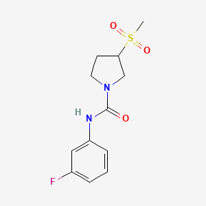molecular formula C12H15FN2O3S B7221887 N-(3-fluorophenyl)-3-methylsulfonylpyrrolidine-1-carboxamide 