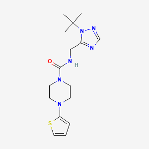 molecular formula C16H24N6OS B7221936 N-[(2-tert-butyl-1,2,4-triazol-3-yl)methyl]-4-thiophen-2-ylpiperazine-1-carboxamide 