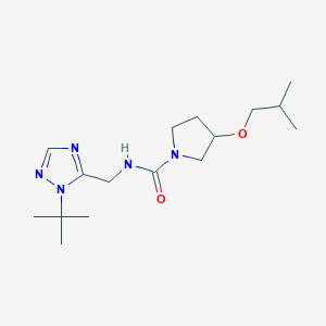 molecular formula C16H29N5O2 B7221941 N-[(2-tert-butyl-1,2,4-triazol-3-yl)methyl]-3-(2-methylpropoxy)pyrrolidine-1-carboxamide 