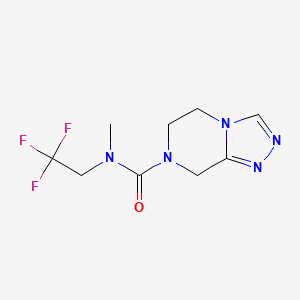 molecular formula C9H12F3N5O B7221958 N-methyl-N-(2,2,2-trifluoroethyl)-6,8-dihydro-5H-[1,2,4]triazolo[4,3-a]pyrazine-7-carboxamide 
