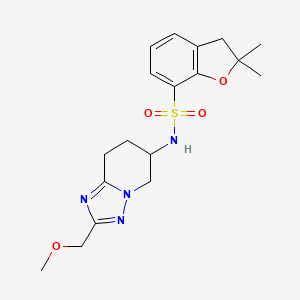 molecular formula C18H24N4O4S B7221980 N-[2-(methoxymethyl)-5,6,7,8-tetrahydro-[1,2,4]triazolo[1,5-a]pyridin-6-yl]-2,2-dimethyl-3H-1-benzofuran-7-sulfonamide 